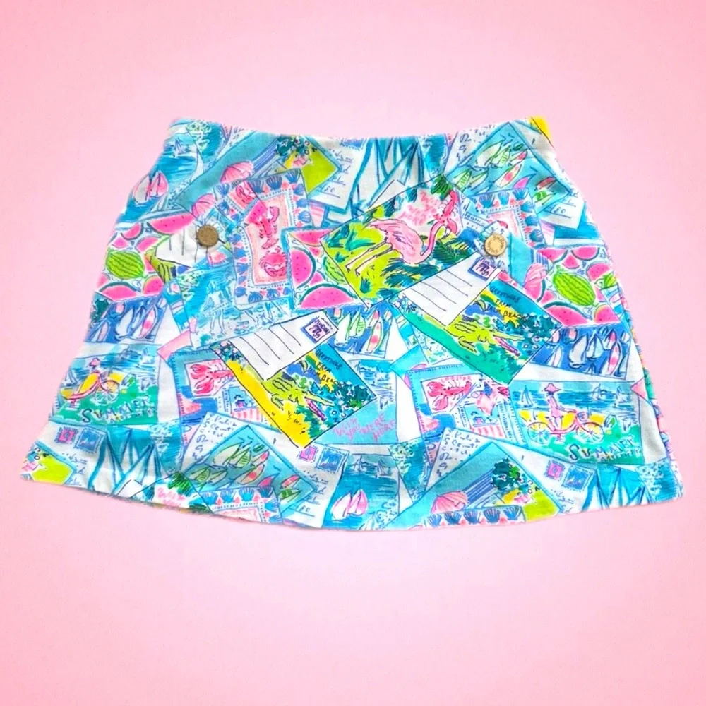 Lilly Pulitzer wish you were here vacation mini skirt - Picture 1 of 4